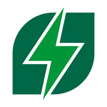 Green Broken Circle Leaf Lightning Bolt