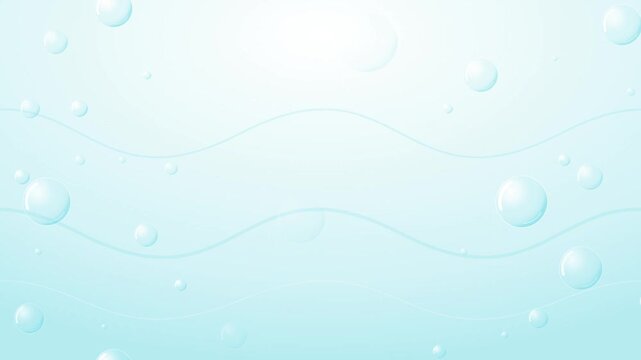 Abstract underwater motion background, with floating bubbles, and soft light, waves