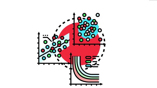 Linear regression chart conceptualizing data analysis and analytical statistics for research, economics, business intelligence, and mathematical forecasting