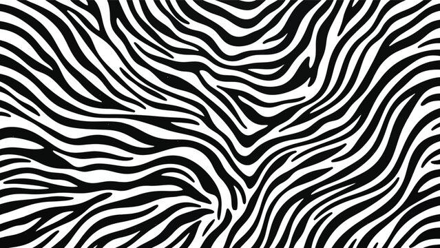 A striking black and white zebra stripe pattern, abstract and dynamic, creates a bold visual statement.