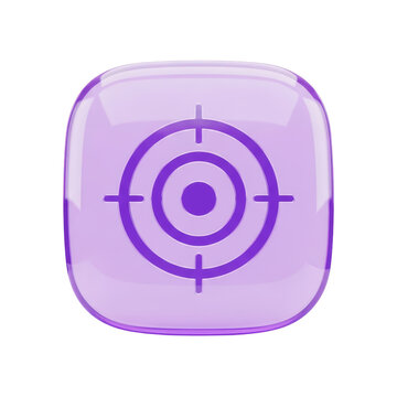 Purple target symbol on square.