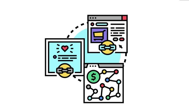 Digital marketing concept showing interconnections between link building, content engagement, search engine optimization, and revenue generation strategies for improving online visibility