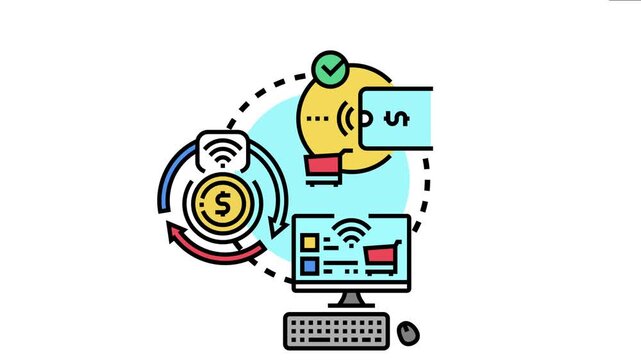 Digital wallet connecting financial accounts and online services, facilitating seamless electronic payments and managing funds with secure network integration