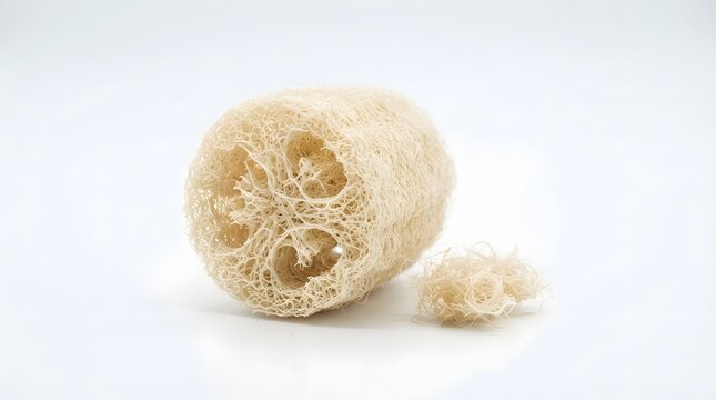 Natural loofah sponge with small piece