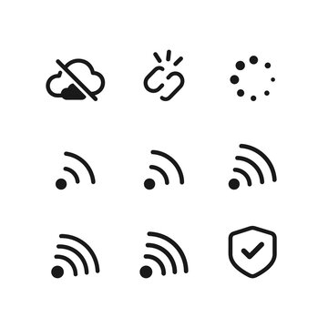 Network Cloud Connection and Security Status Line Icons