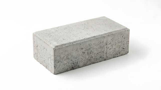 Gray concrete block on plain surface