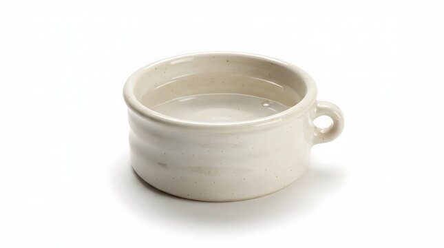 Minimalist white ceramic cup with handle