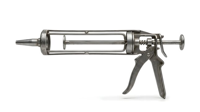 Gray caulk gun with trigger handle
