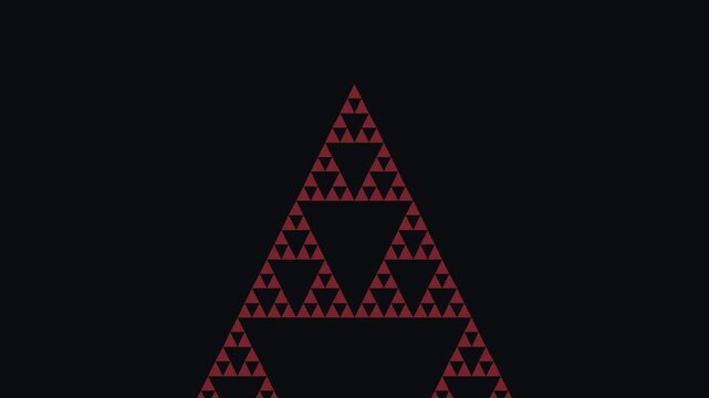 Recursive Red Geometric Triangle Fractal