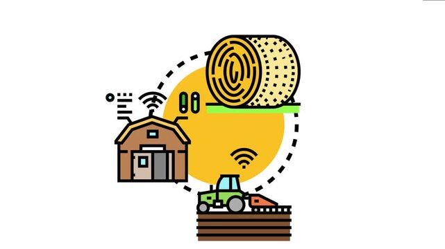 Livestock farming integrating smart technologies and wireless connectivity, highlighting modern agricultural practices for efficiency and sustainability on rural land