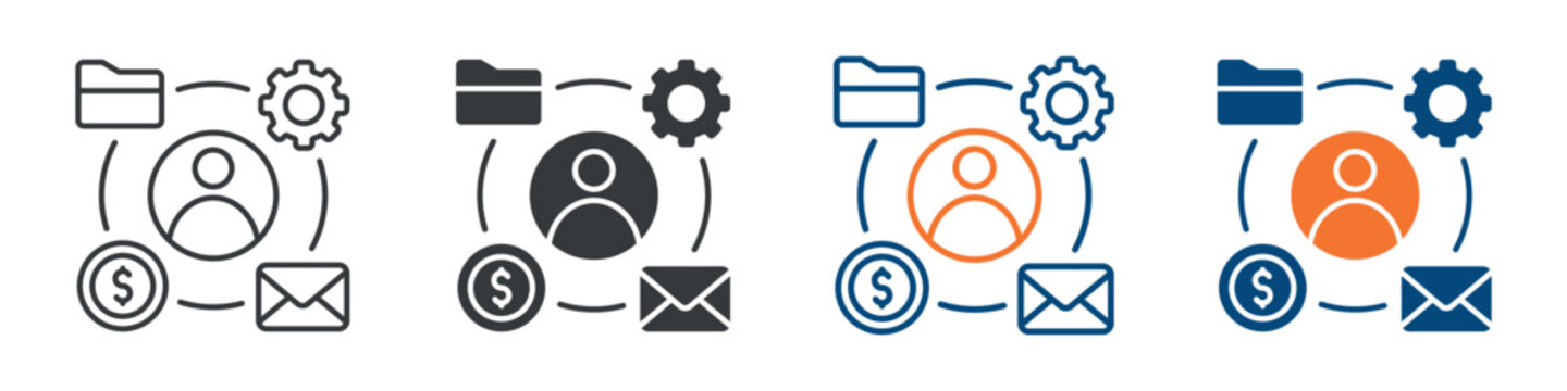Multitasking Icon Set Multiple Style Collection