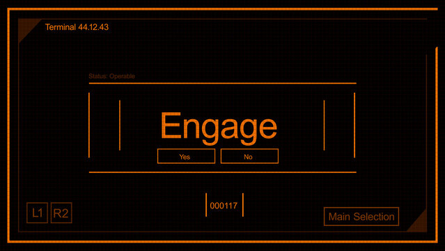 Hologram Interface With HUD Data and Futuristic Terms - Engage