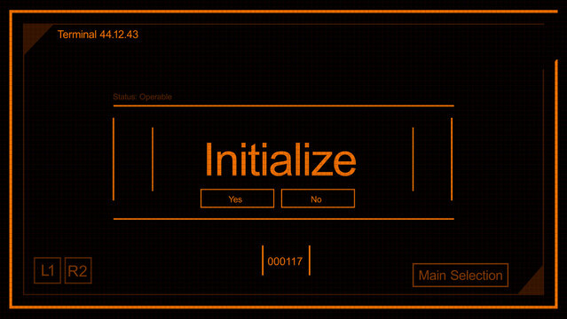 Hologram Interface With HUD Data and Futuristic Terms - Initialize