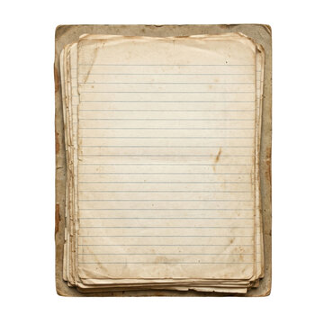 A Stack of Old Lined Paper: A close-up shot reveals a stack of aged, lined paper, showing signs of wear and tear, hinting at stories untold.