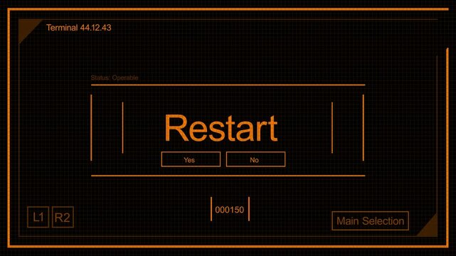 Hologram Interface With HUD Data and Futuristic Terms - Restart