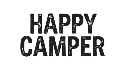 happy camper black silhouette with line art vector icon black silhouette with line art vector pair icon © Shamsul