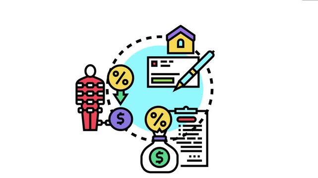 Financial process loan authorization. Involving an applicant. Agreement document. Pen for signing. House representing collateral or property. Showing a clear path to financial approval