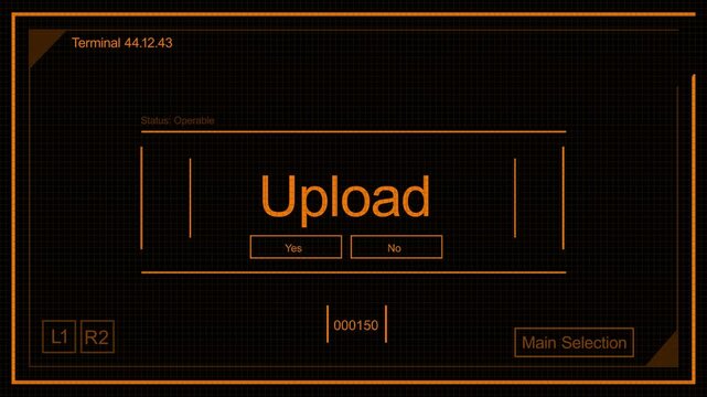  Hologram Interface With HUD Data and Futuristic Terms - Upload