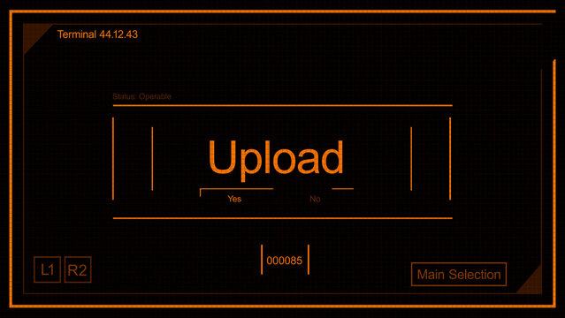  Hologram Interface With HUD Data and Futuristic Terms - Upload