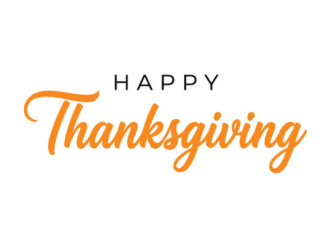 Beautiful hand lettered happy thanksgiving greeting with watercolor and gold accents