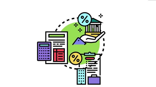 Illustration portraying a financial concept of loan obligation, highlighting repayment terms, interest rates, and the process of calculating financial commitments for individuals and businesses