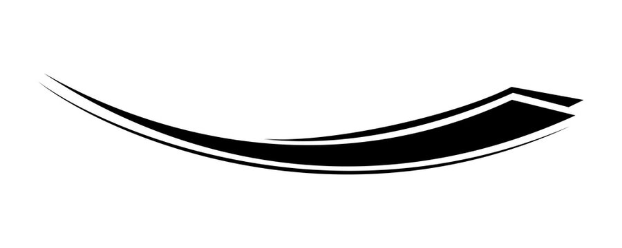 Black swoosh stripe decal graphic sticker set for vehicle side panel branding and tuning.