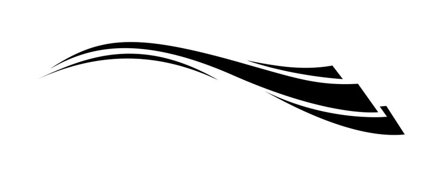 Dynamic wave car decal design featuring black flowing lines for vehicle exterior styling.