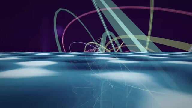 Abstract fiber line flight animation featuring glowing light trails and smooth flowing motion, creating an elegant energy effect. Perfect for futuristic backgrounds, technology presentations, motion g