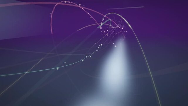 Abstract fiber line flight animation featuring glowing light trails and smooth flowing motion, creating an elegant energy effect. Perfect for futuristic backgrounds, technology presentations, motion g