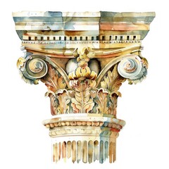 Obraz premium A Greek architecture ornament pillar column symbol.