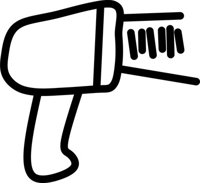 Black barcode scanner icon vector isolated illustration reading bar code for retail store supermarket logistics checkout doodle concept design.