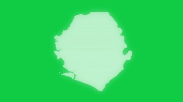 Sierra Leone VHS old screen effect map pop animation green background
