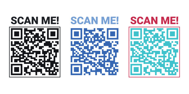 Scan me QR code vector set