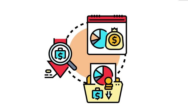 Business concept depicting the process of tracking financial income and expenditures, managing budget, analyzing costs, and preparing accounting reports for financial control