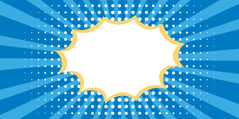 Obraz premium Speech bubble on blue background illustration