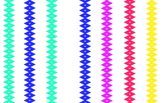 Colorful Vertical Zigzag Geometric Border Pattern Set