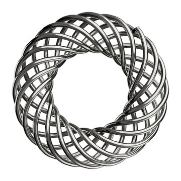 Intertwined metallic wire torus industrial engineering component