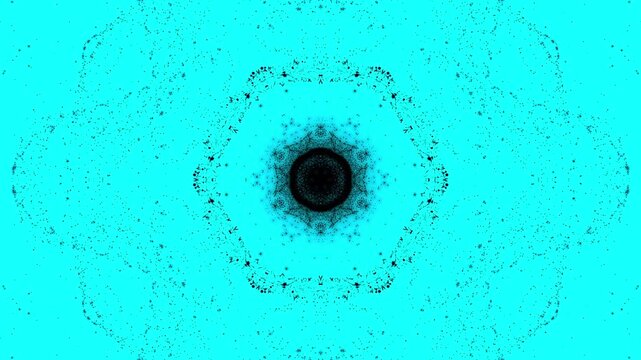 Cyan Organic Particle Morph Kaleidoscope Abstract VJ Loop