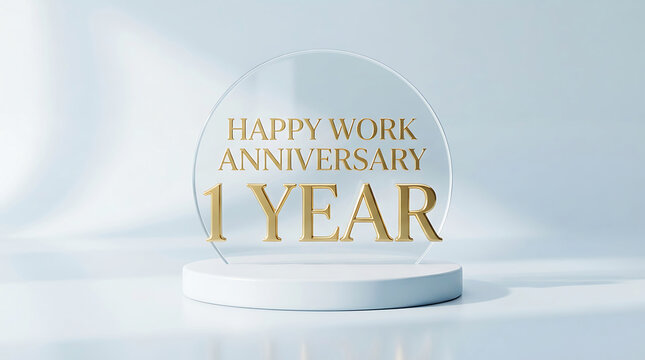 Celebrating one year anniversary with pastel colors and modern typography