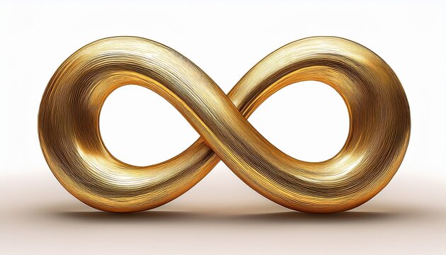 golden infinity symbol loop endless isolated on a white background