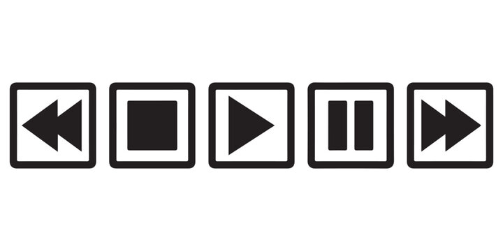 Set of media player control buttons