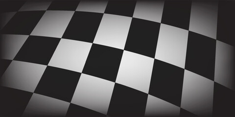 Fototapeta premium Checkered flag wave on white background design for sport race championship vector illustration.