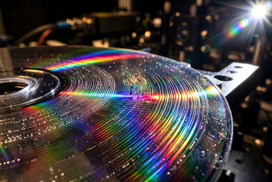 Detailed Close-up of Encrypted Data Storage Media Showing Micro Surface Pits