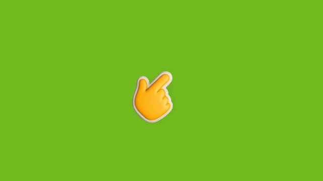 Finger tap animation on gren background.
