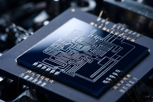 Close-up of Microscopic Josephson Junction Loop on Superconducting Quantum Qubit Chip