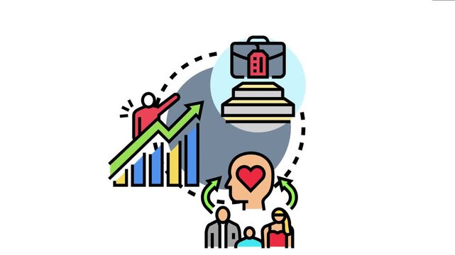 People engaging in professional growth and ascending career paths while considering the important emotional intelligence and personal well being impacting their family's long term development