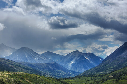 Mountains in polar tundra