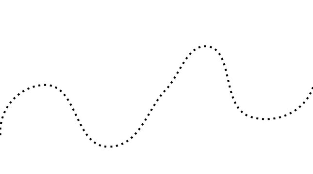 Minimalist black dotted wavy line on solid gray background