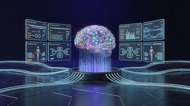 Agentic AI platform concept with autonomous intelligence, cognitive neural network, enterprise automation, intelligent decision making, analytics dashboard, and digital ecosystem, 3d rendering 