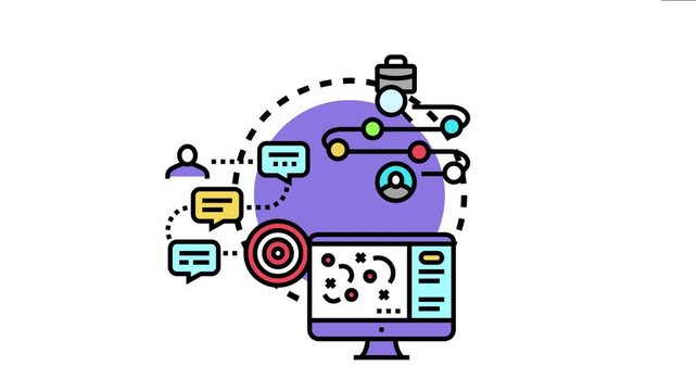 Business strategy implementation mapping, detailing long term planning, process execution, goal setting, communication and project management for development and successful outcomes